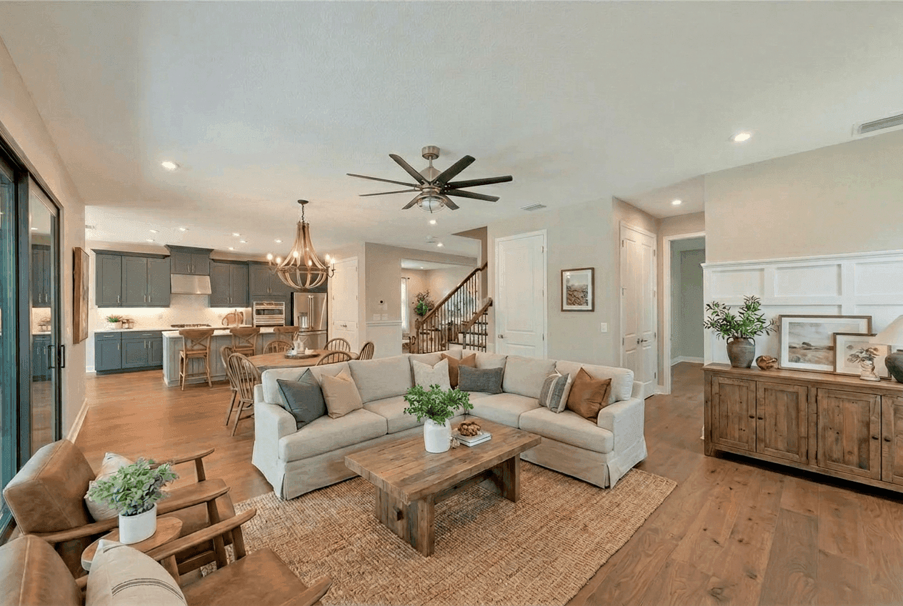Virtual staging preview revealing a furnished design for a property listing